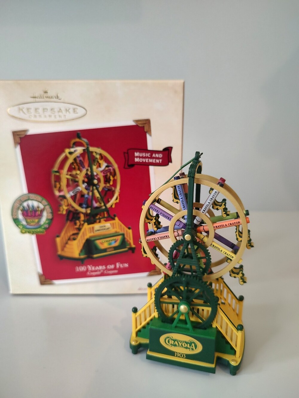 Hallmark Crayola Crayon Ferris Wheel Christmas Ornament Music And Movement 2003